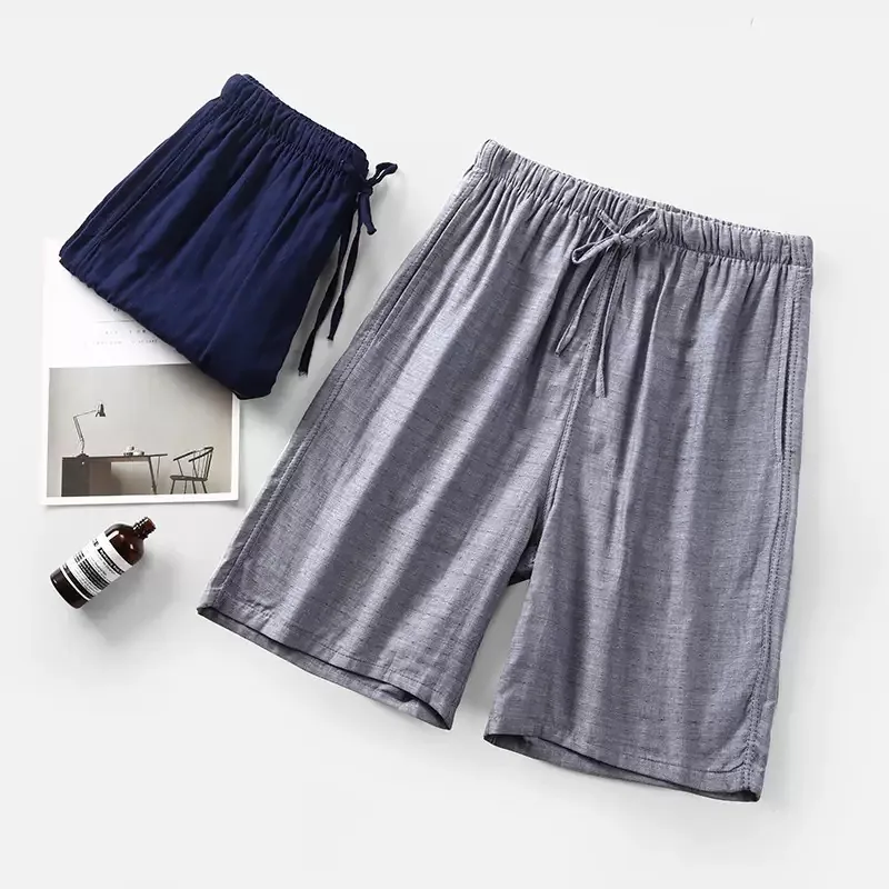 Men's Double-Layer Cotton Gauze Beach Shorts view 4