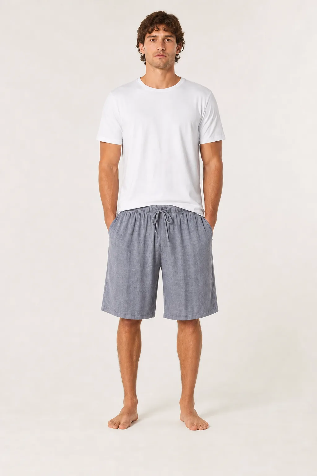 Men's Double-Layer Cotton Gauze Beach Shorts