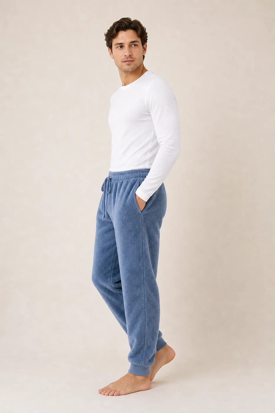 Men's Solid Flannel Lounge Pants view 3