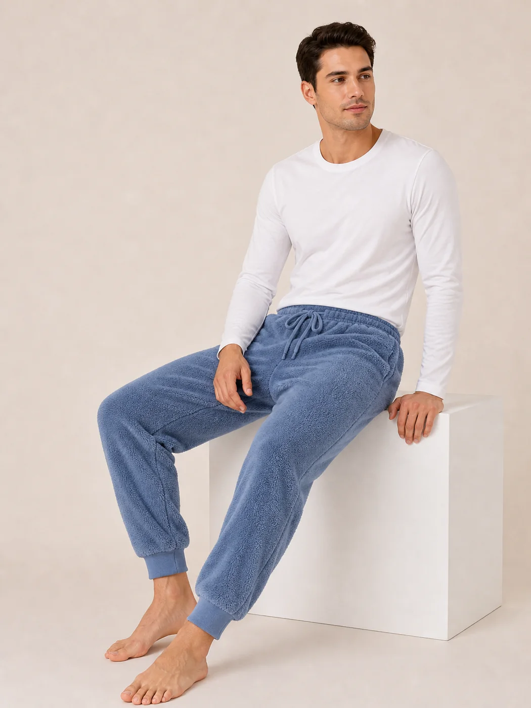 Men's Solid Flannel Lounge Pants view 4