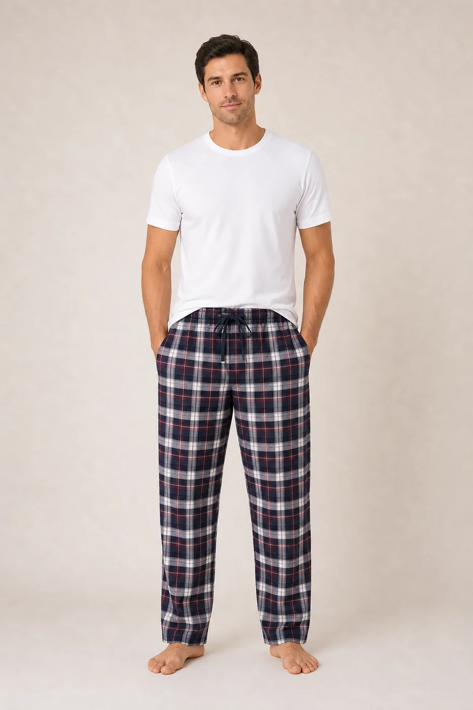 Men's Cotton Plaid Lounge Pants
