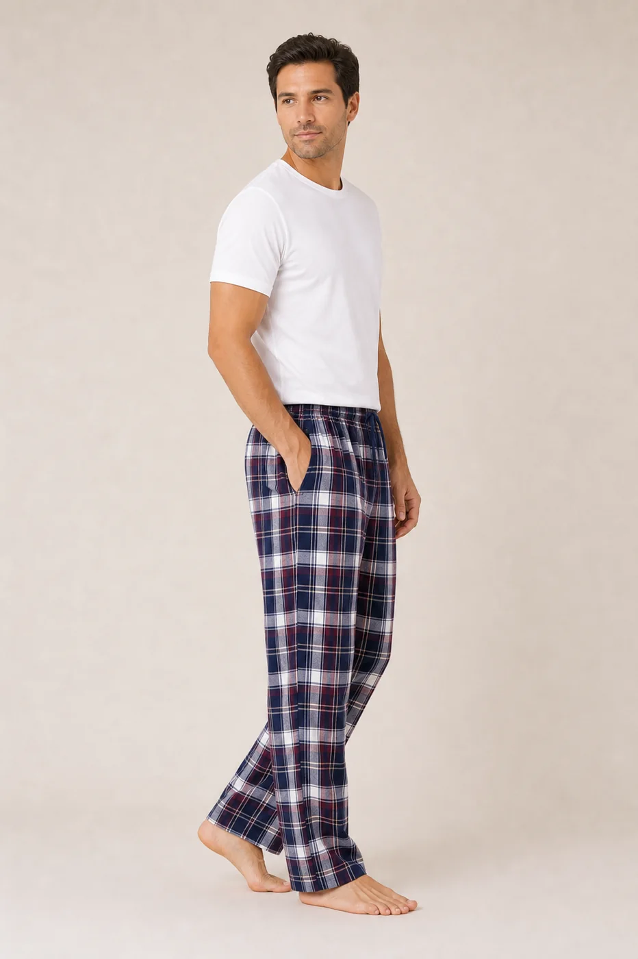 Men's Cotton Plaid Lounge Pants view 3