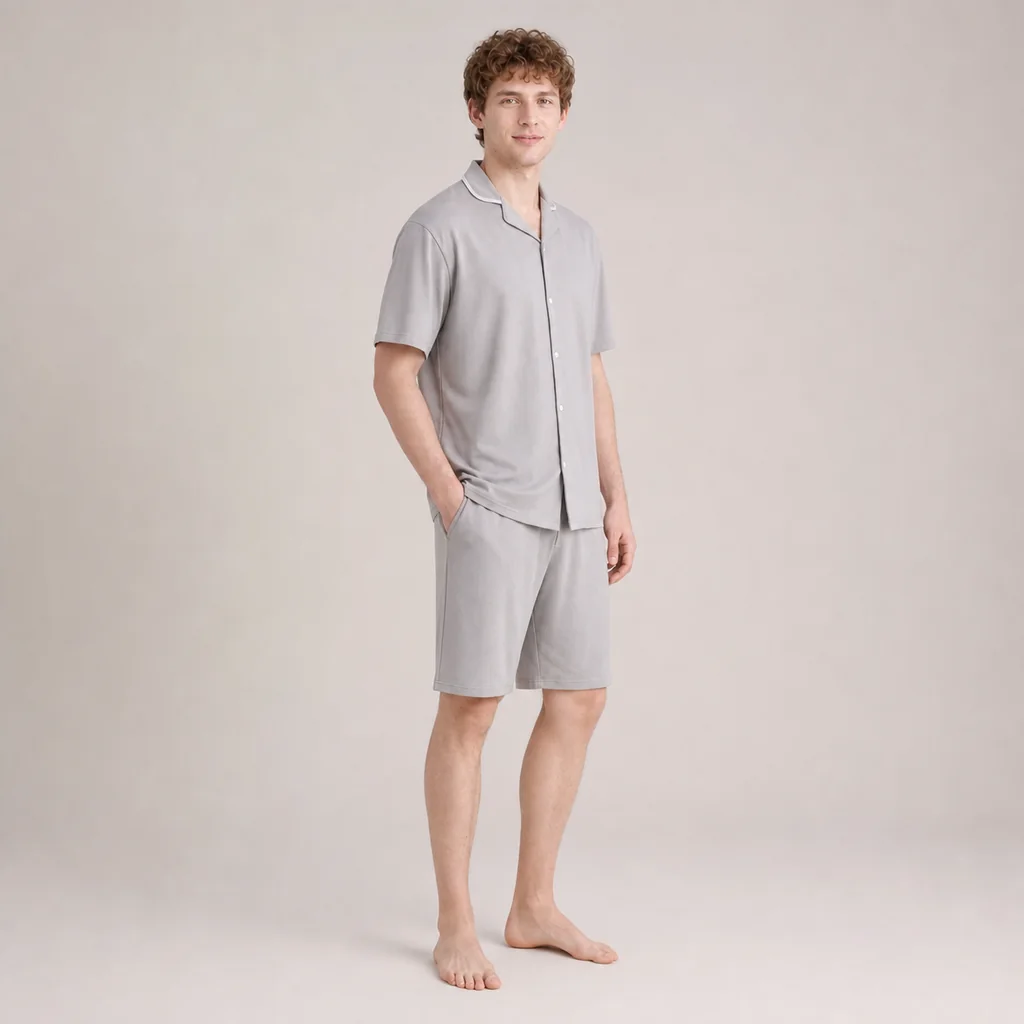 Men's Cotton Modal Short Sleeve Pajama Set view 3