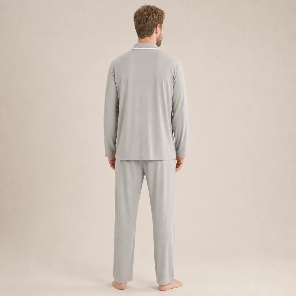 Men's Bamboo Viscose Long Sleeve Pajama Set view 4