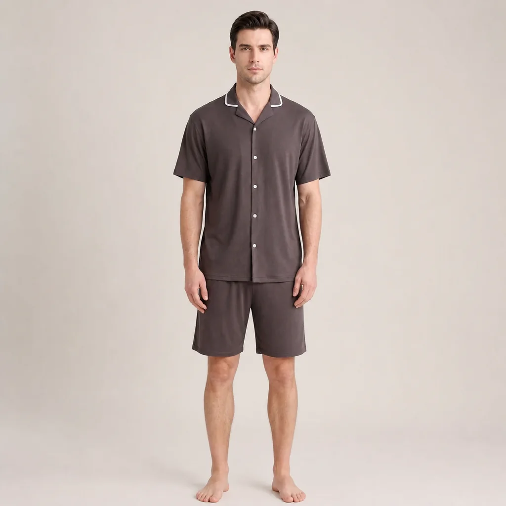 Men's Cotton Short Sleeve Pajama Set view 2