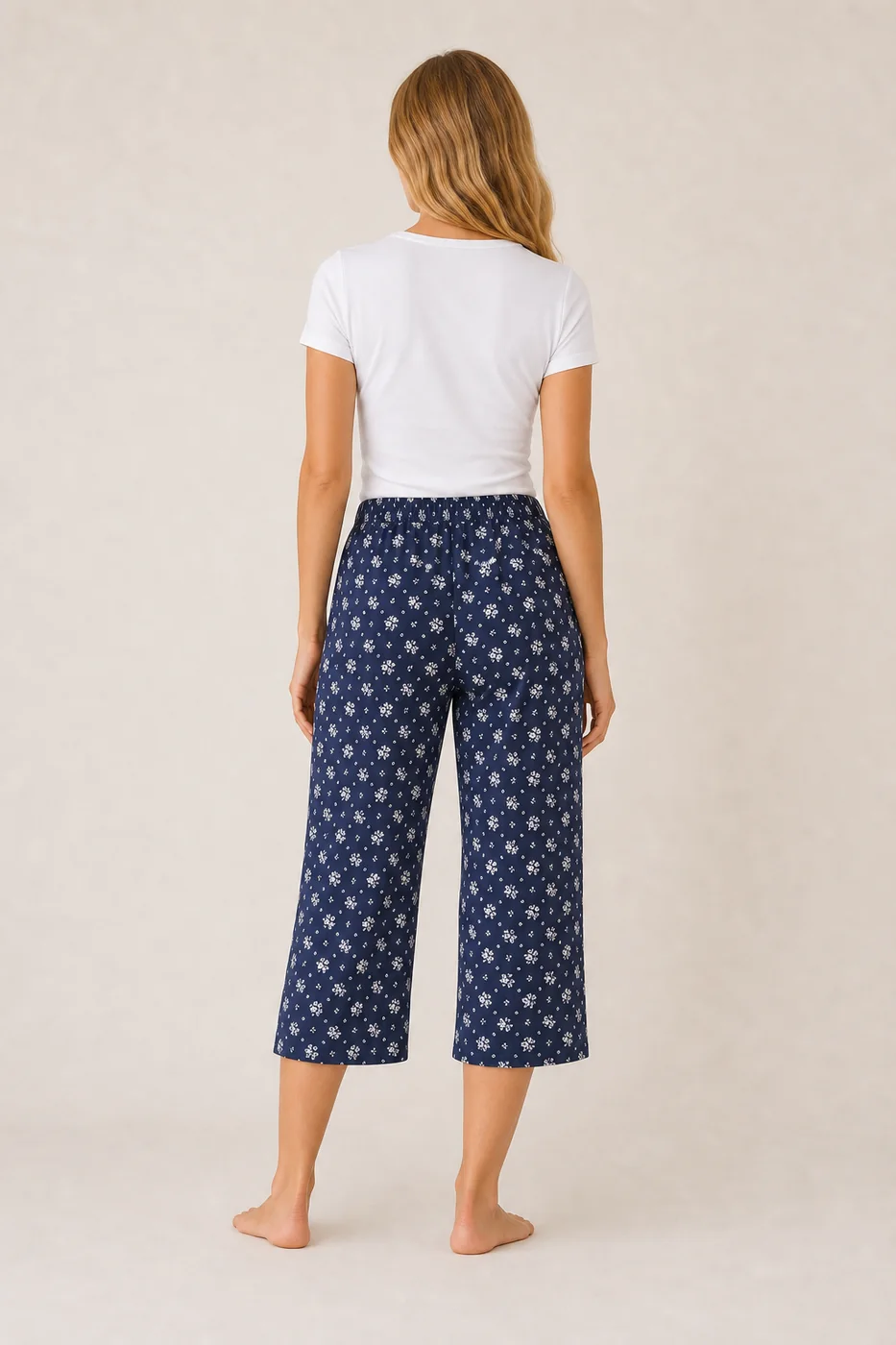 Women's Cotton Rayon Capri Lounge Pants view 2