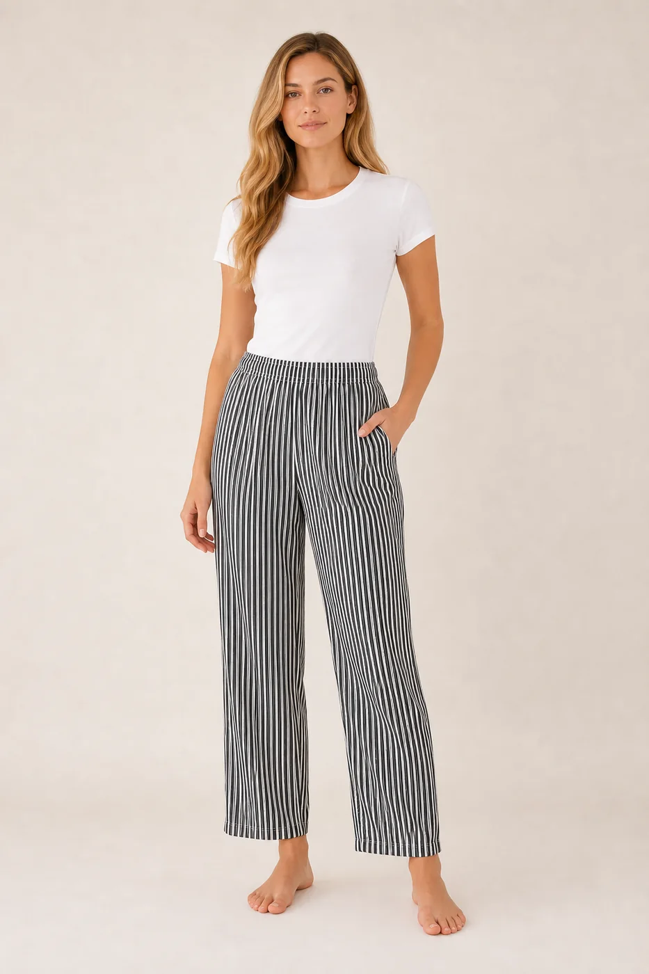 Women's Cotton Rayon Ankle-Length Lounge Pants
