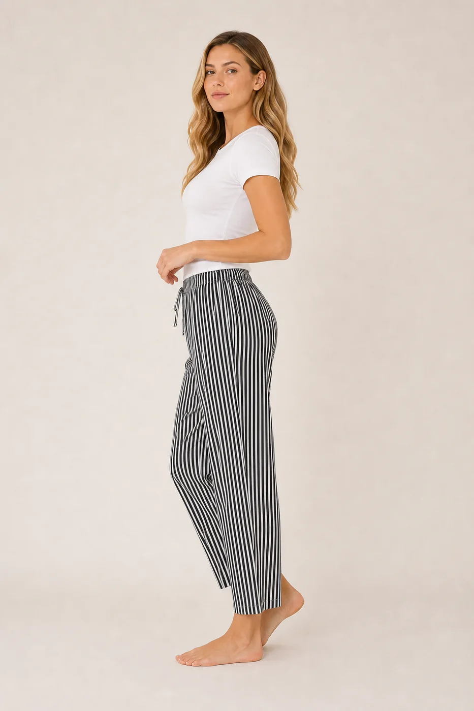 Women's Cotton Rayon Ankle-Length Lounge Pants view 3