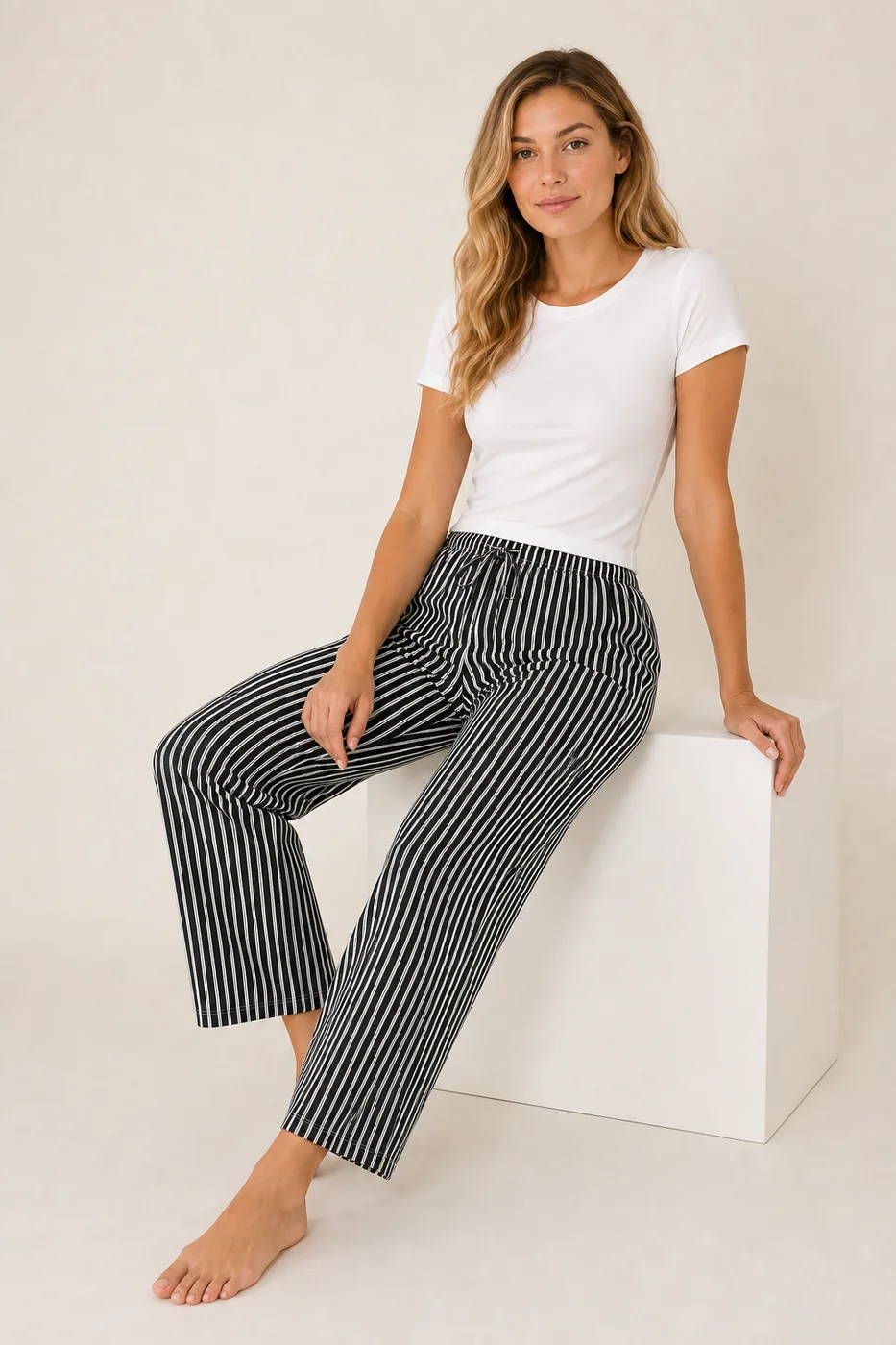 Women's Cotton Rayon Ankle-Length Lounge Pants view 4