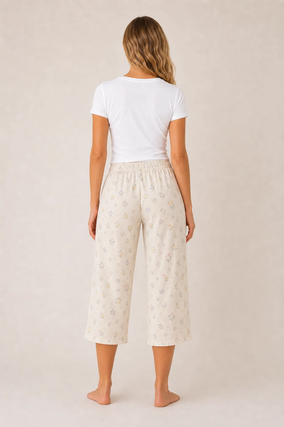 Women's Cotton Rayon Printed Capri Lounge Pants view 2