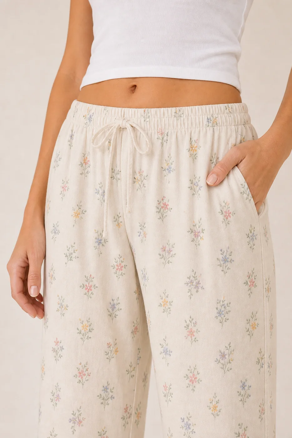 Women's Cotton Rayon Printed Capri Lounge Pants view 5