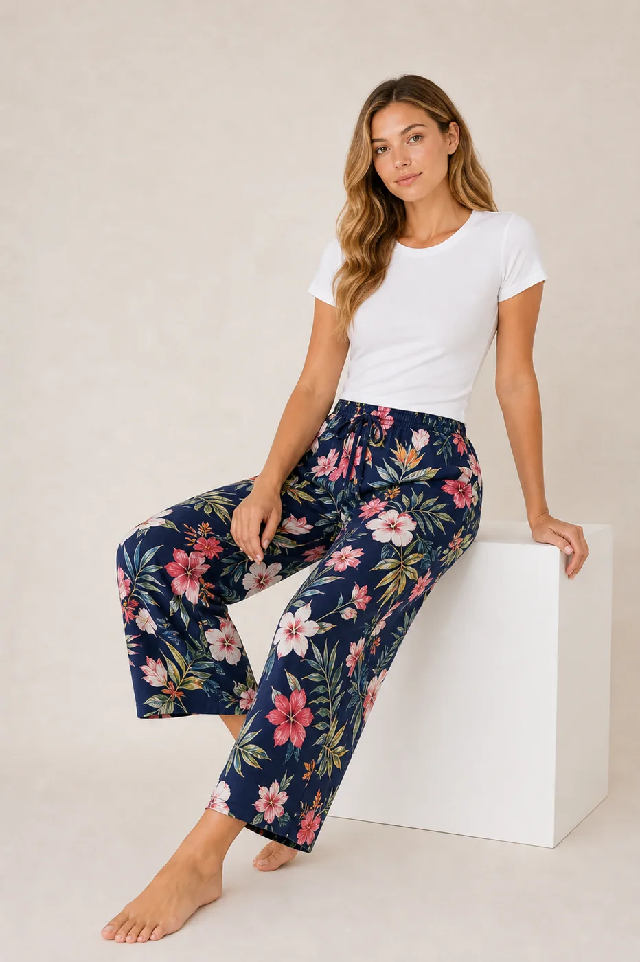 Women's Cotton Rayon Printed Lounge Pants view 4