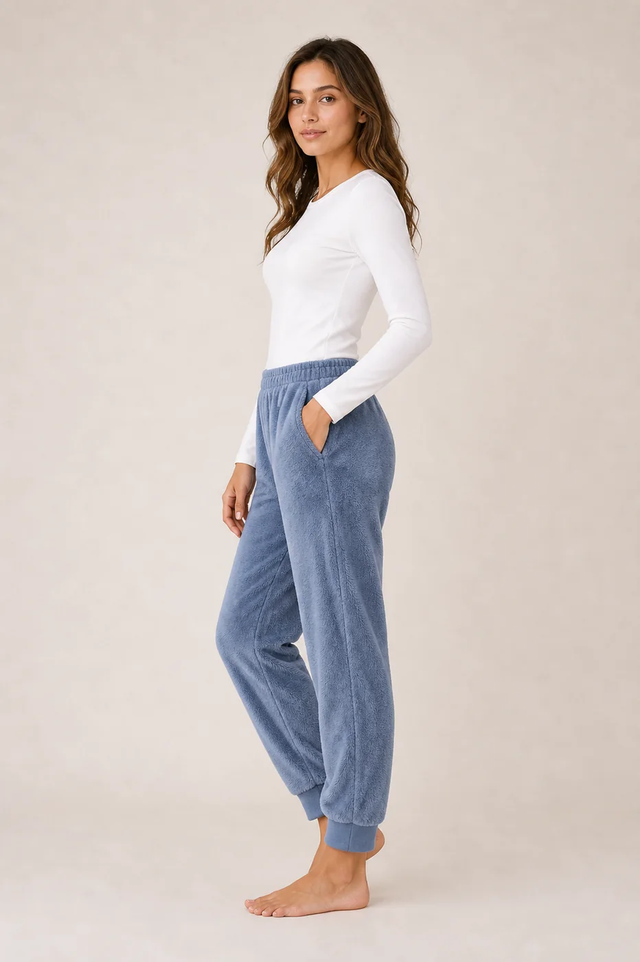 Women's Solid Flannel Lounge Pants view 3