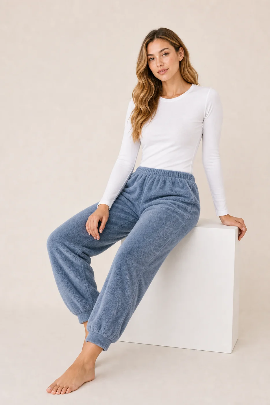 Women's Solid Flannel Lounge Pants view 4