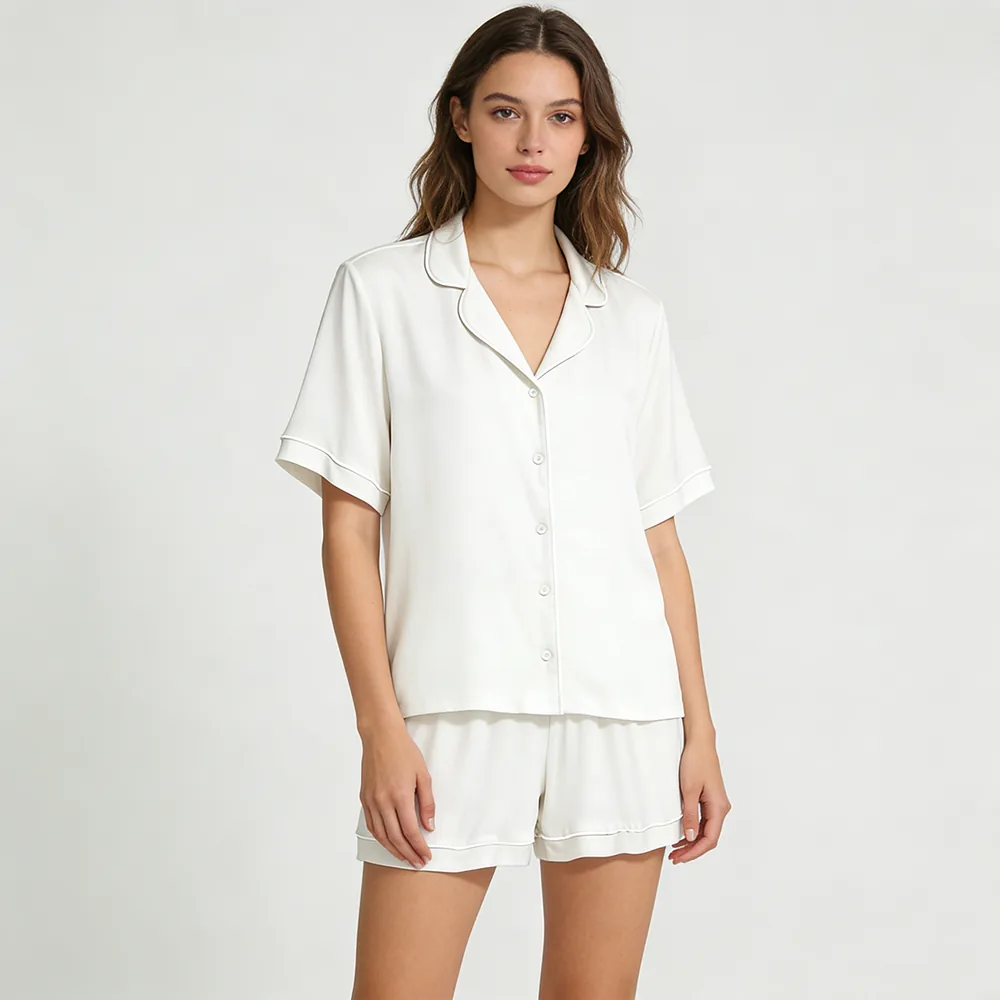 Women's Bamboo Viscose Short Sleeve Plus Size Pajama Set view 5