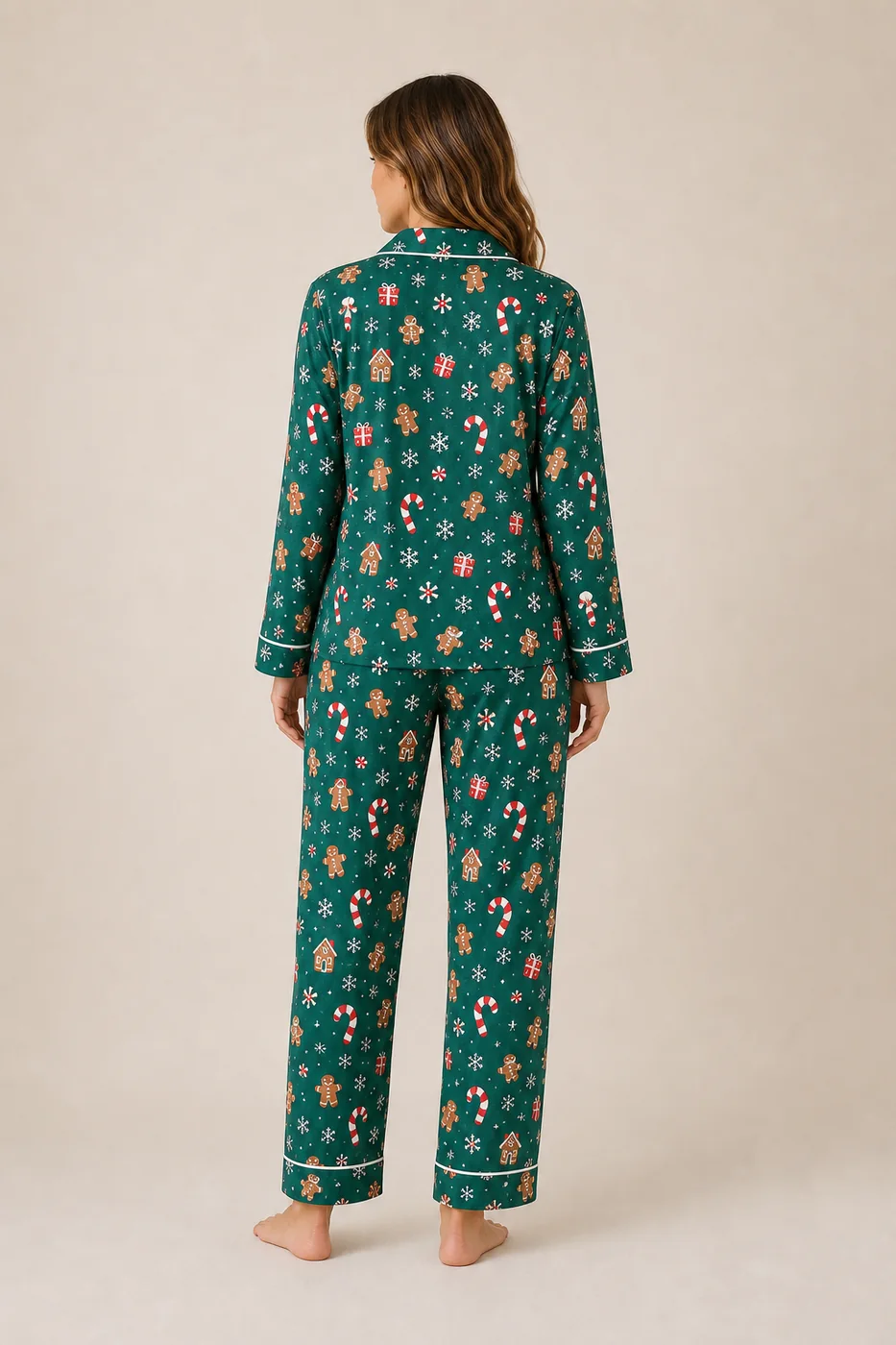 Women's Printed Long Sleeve Holiday Pajama Set view 2