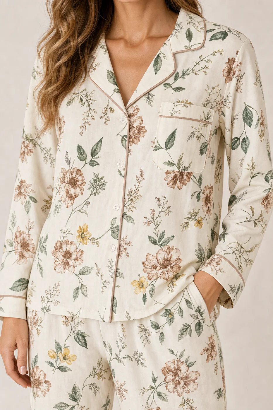 Women's Cotton Rayon Printed Long Sleeve Loungewear Set view 5