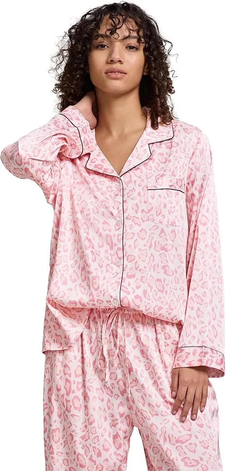 Women's Printed Satin Robe view 4