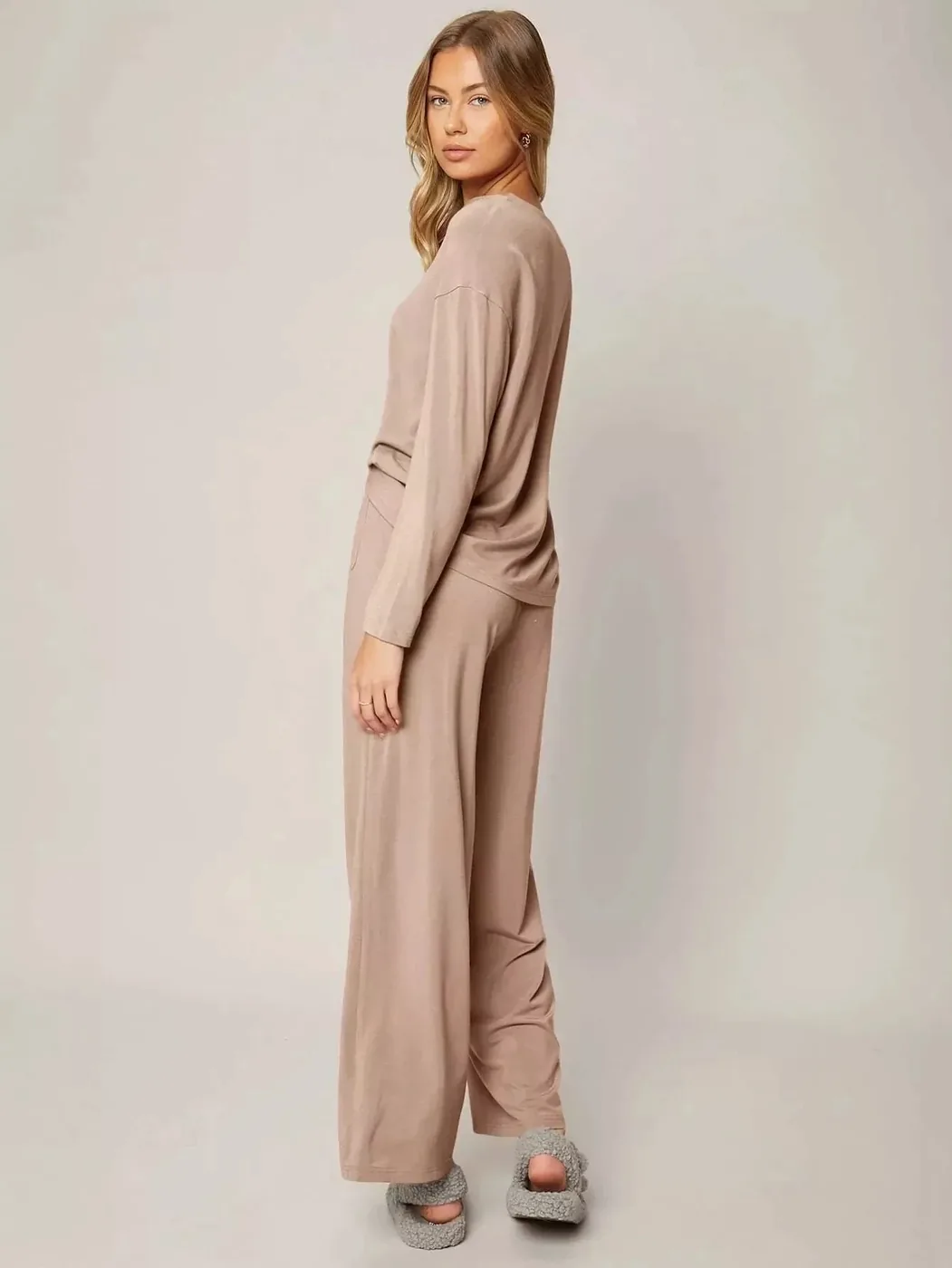 Women's Bamboo Viscose Knit Long Pajama Set view 2