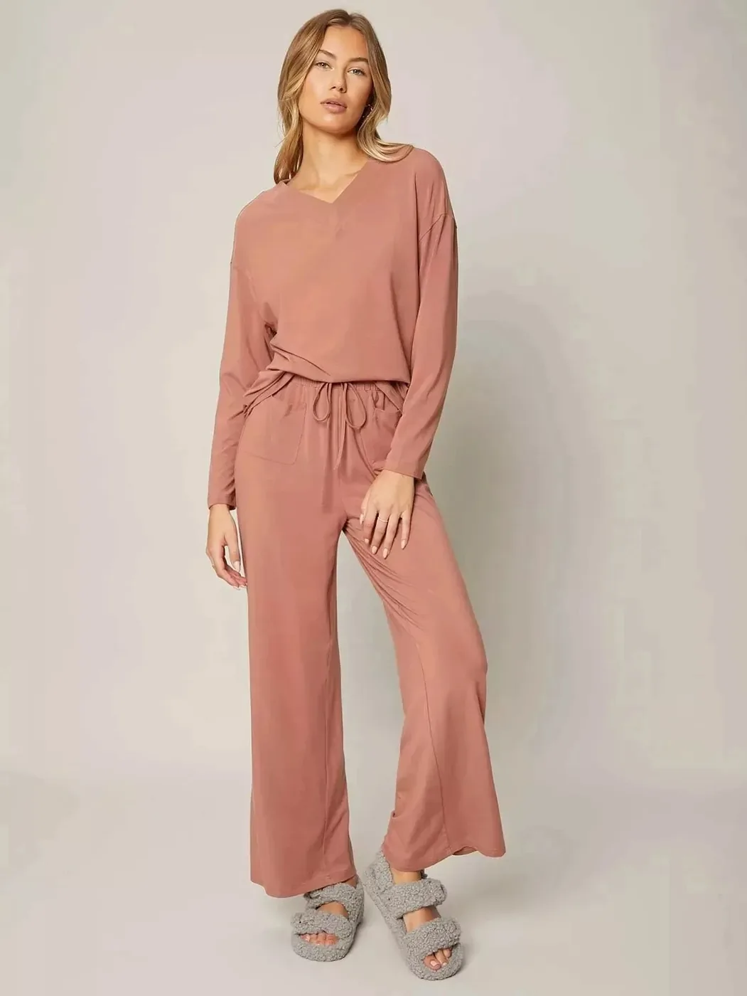 Women's Bamboo Viscose Knit Long Pajama Set view 5