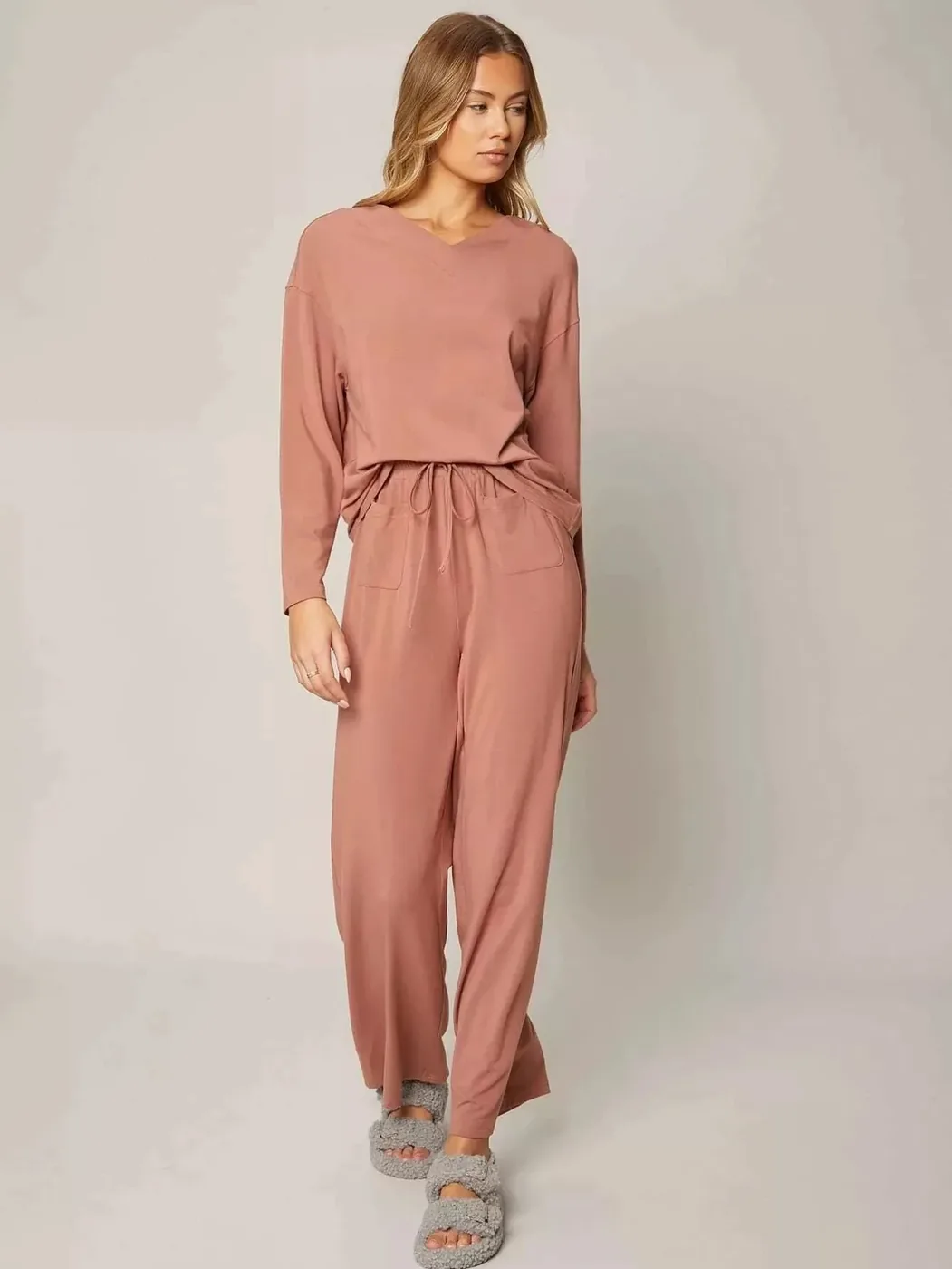 Women's Bamboo Viscose Knit Long Pajama Set view 6