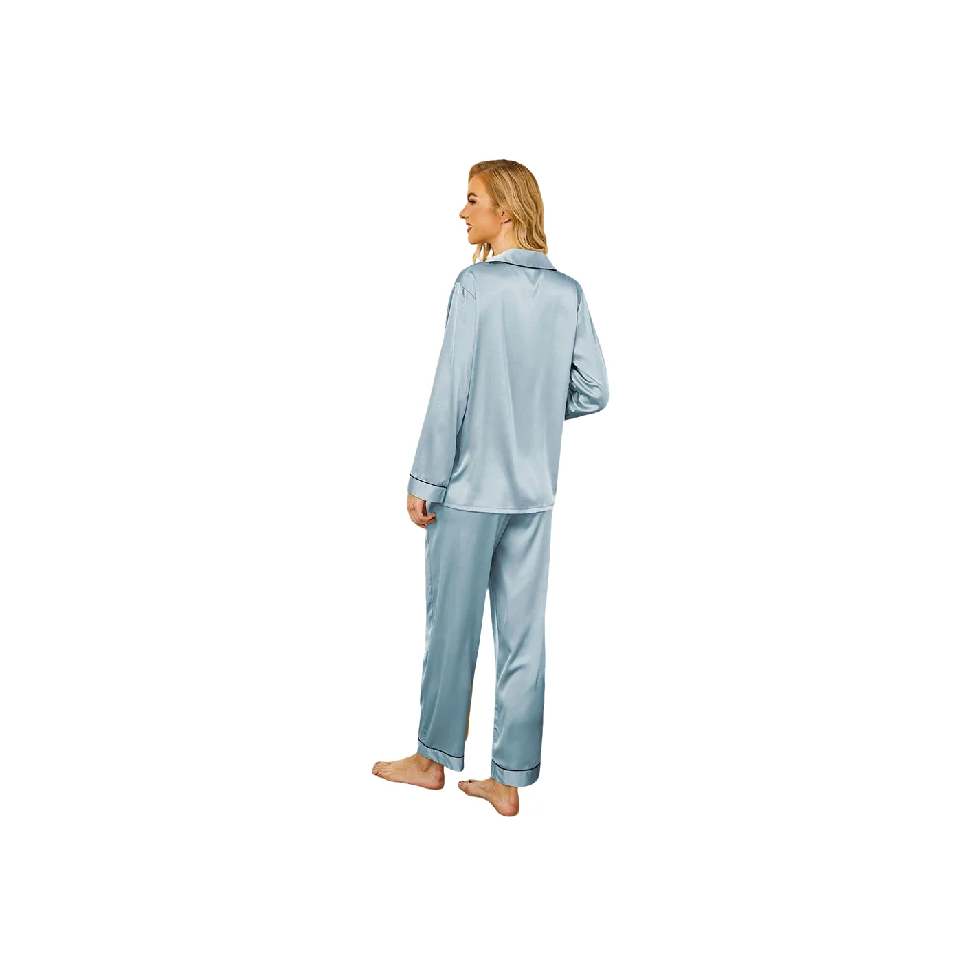 Women’s Premium Satin Long Sleeve Pajama Set view 2