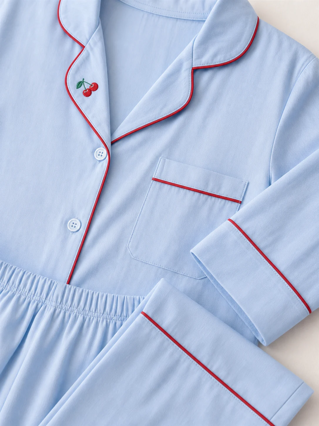 Women's Rayon Embroidered Long Sleeve Pajama Set view 5