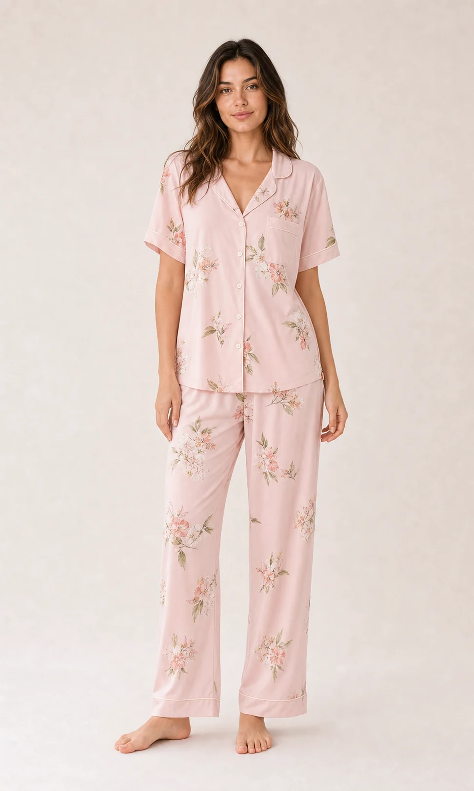 Women's Rayon Printed Short Sleeve Pajama Set