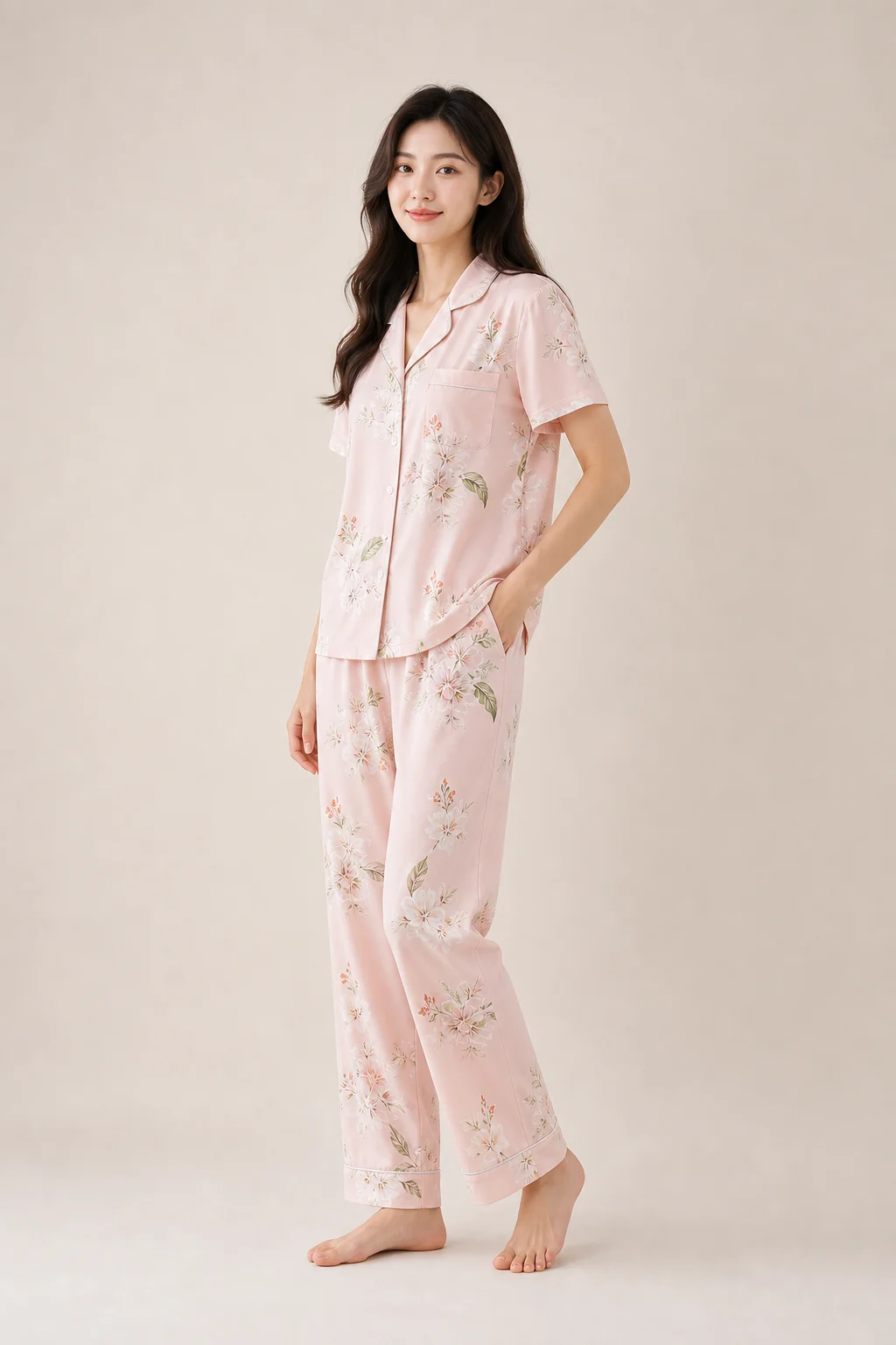 Women's Rayon Printed Short Sleeve Pajama Set view 3