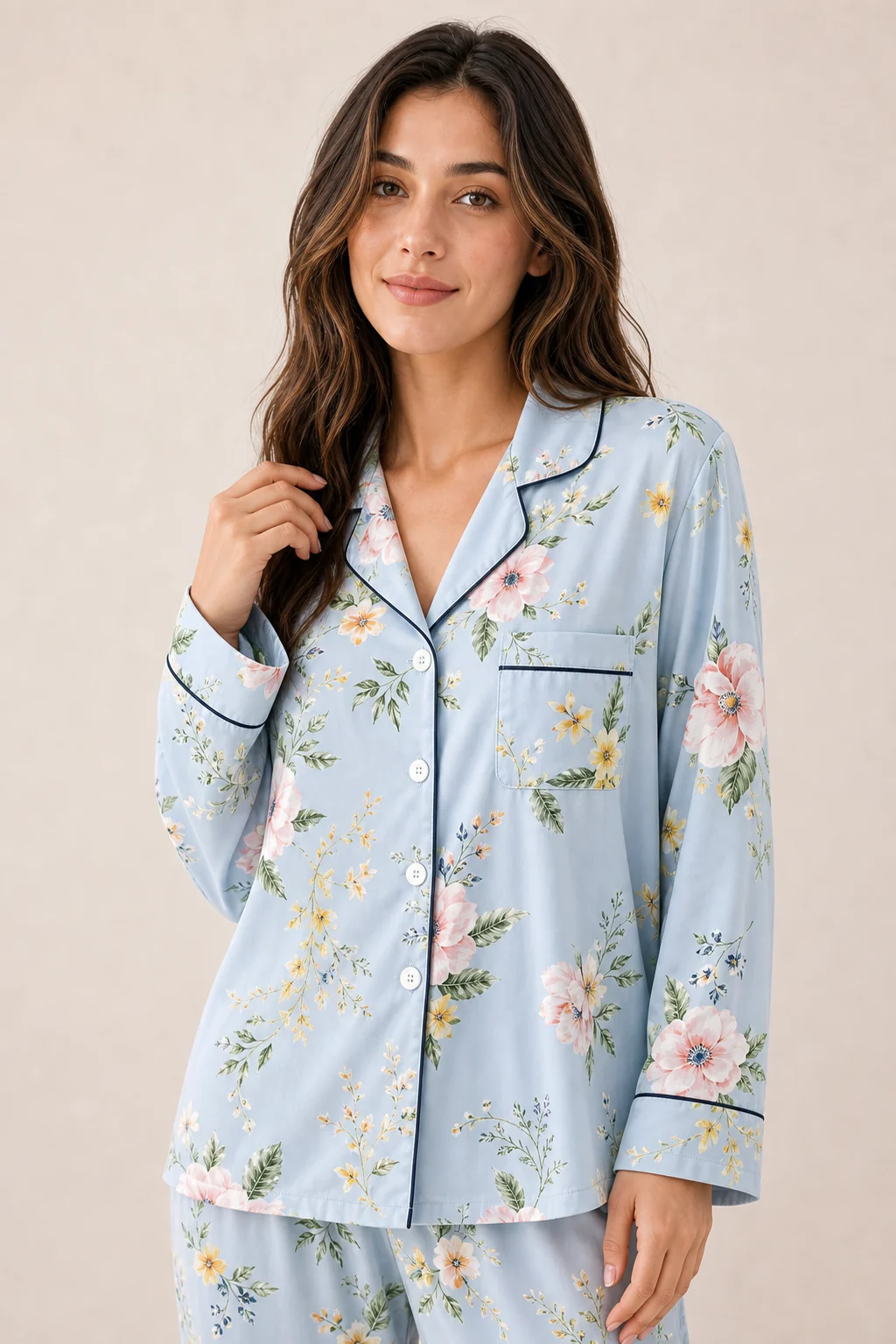 Women's Rayon Printed Long Sleeve Pajama Set view 4