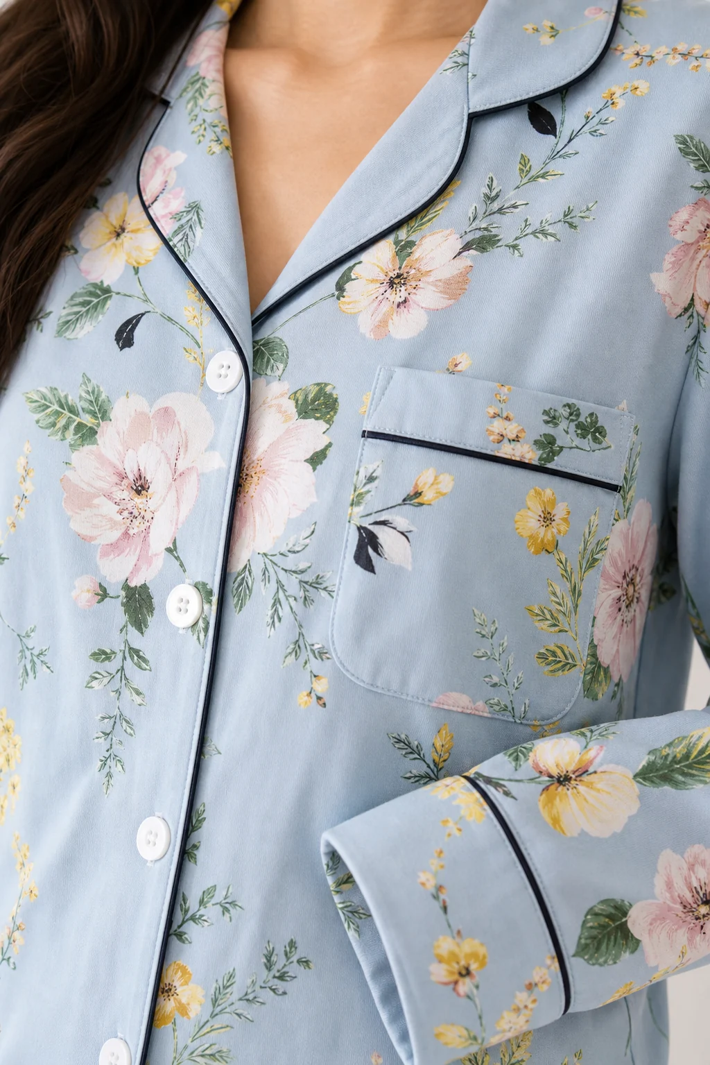 Women's Rayon Printed Long Sleeve Pajama Set view 5
