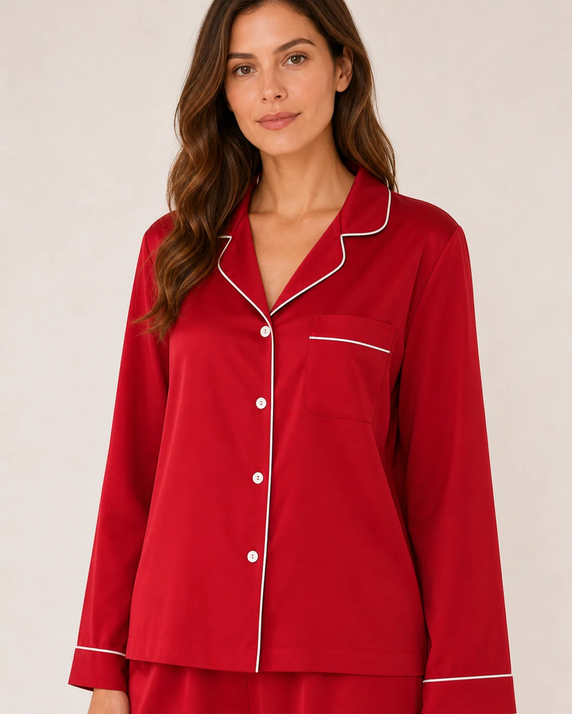 Women's Silk-Touch Pajama Set view 4