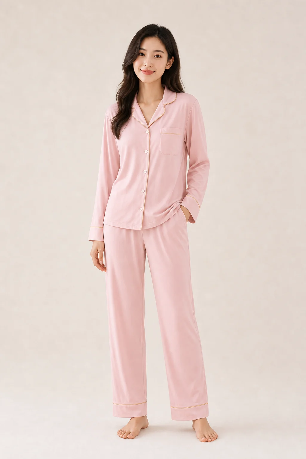 Women's Cotton Rayon Embroidered Long Sleeve Pajama Set