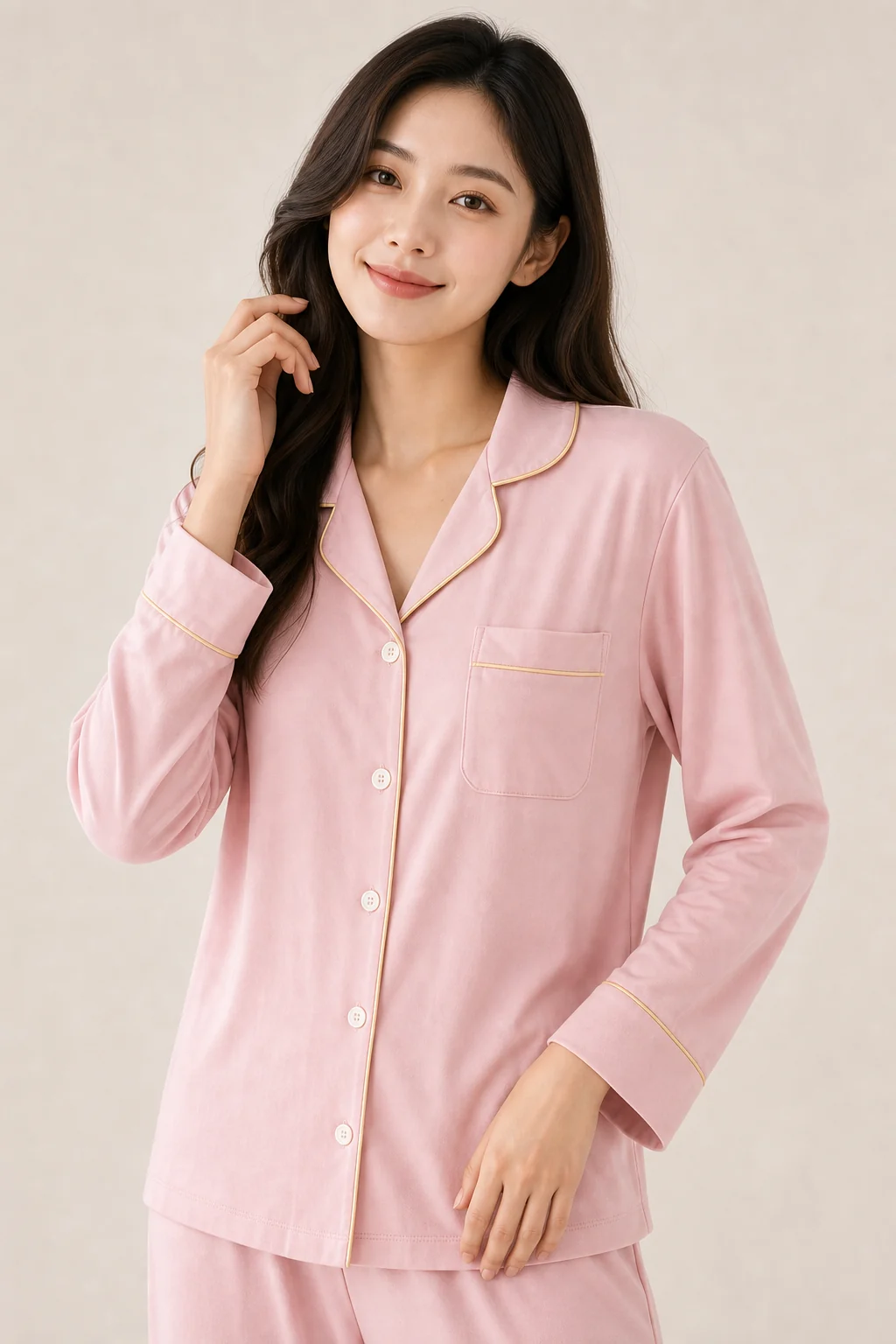 Women's Cotton Rayon Embroidered Long Sleeve Pajama Set view 4