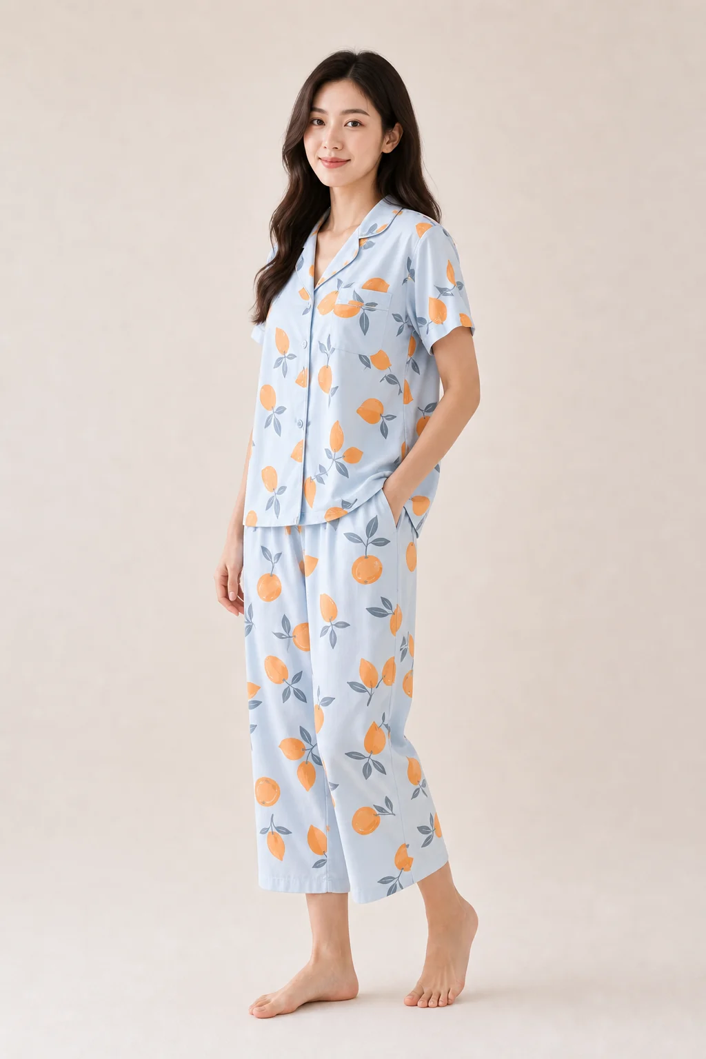 Women's Cotton Rayon Printed Short Sleeve Loungewear Set view 3