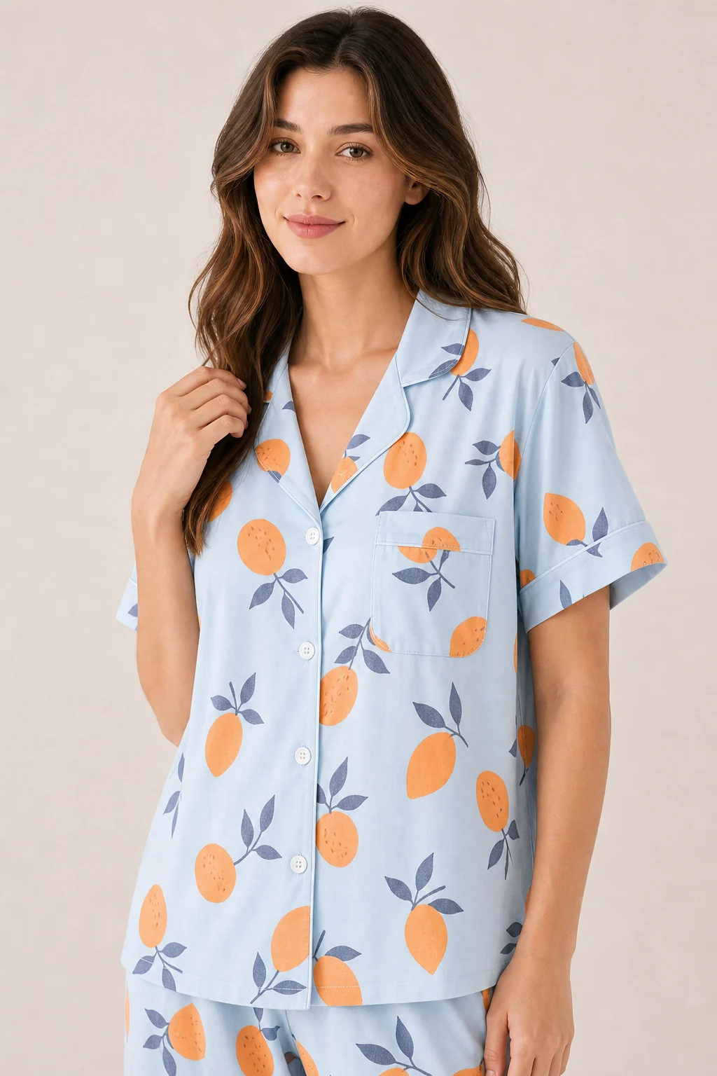 Women's Cotton Rayon Printed Short Sleeve Loungewear Set view 4