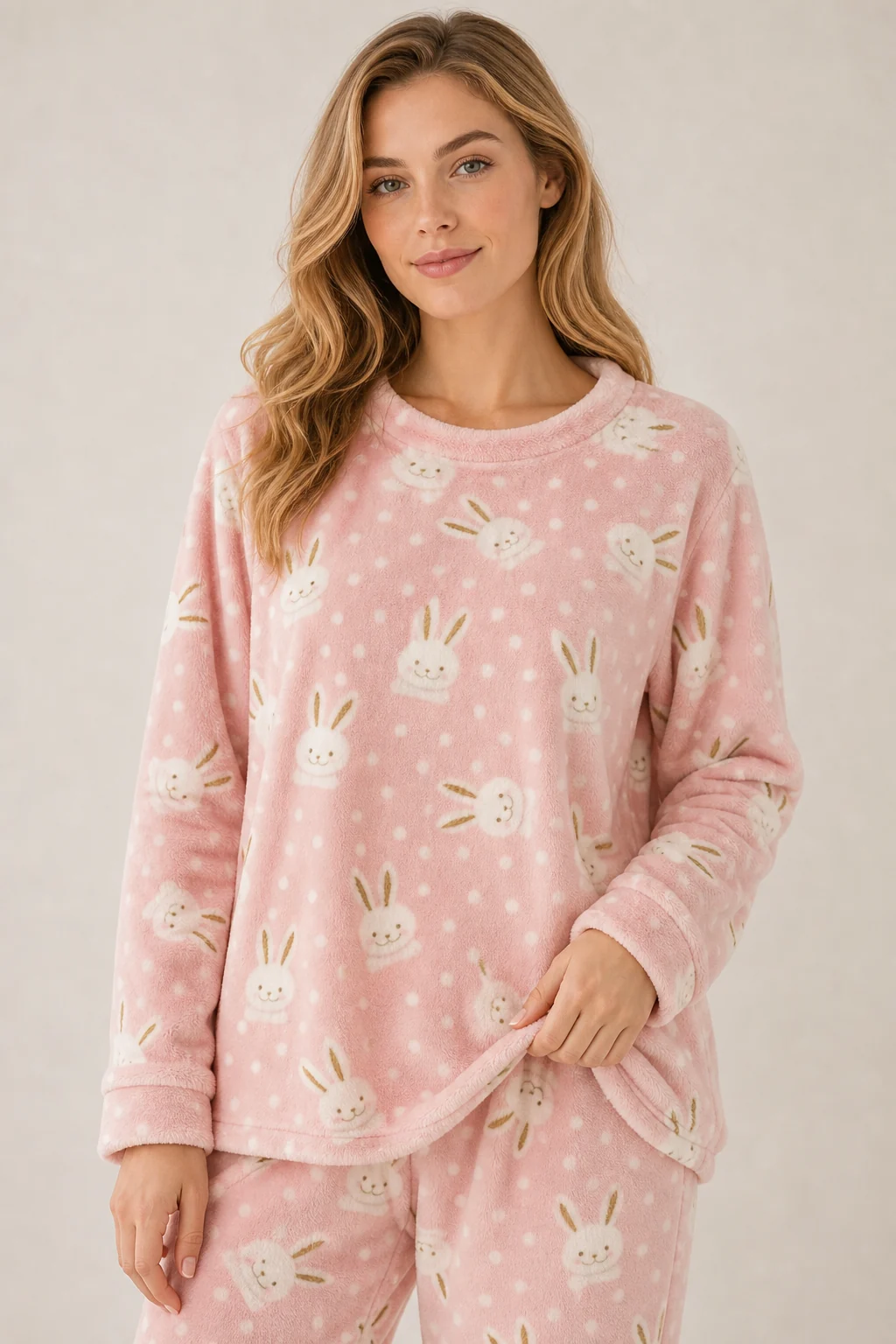 Women's Flannel Printed Pajama Set view 4