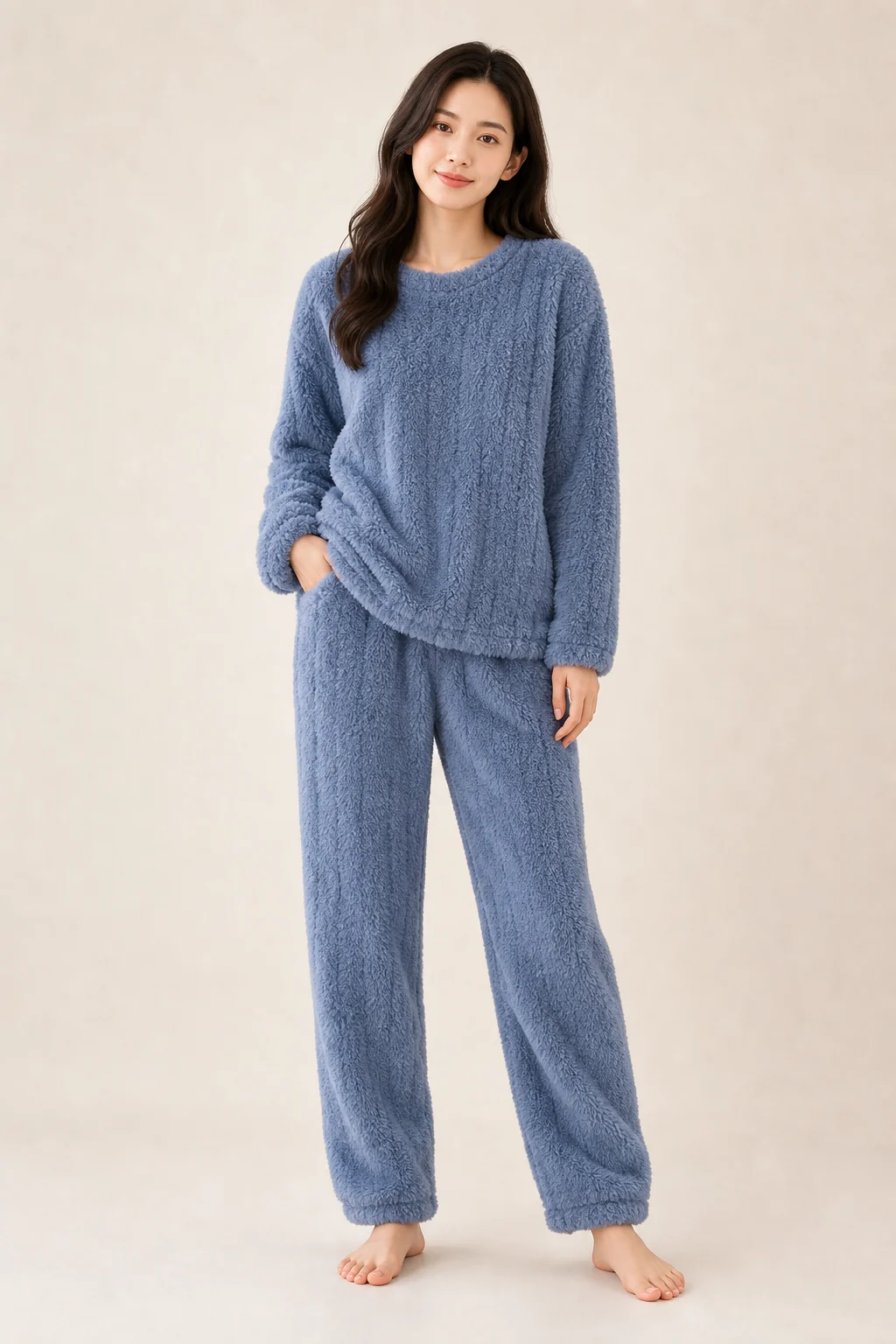 Women's Flannel Long Sleeve Loungewear Set