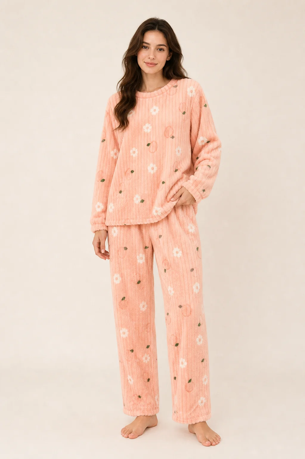 Women's Jacquard Coral Fleece Pajama Set