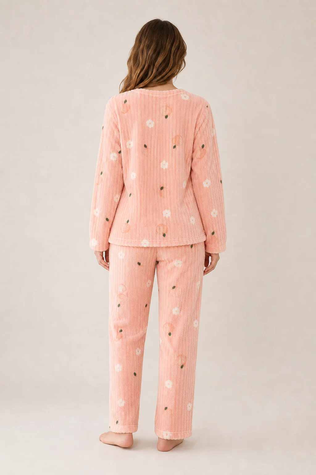 Women's Jacquard Coral Fleece Pajama Set view 2