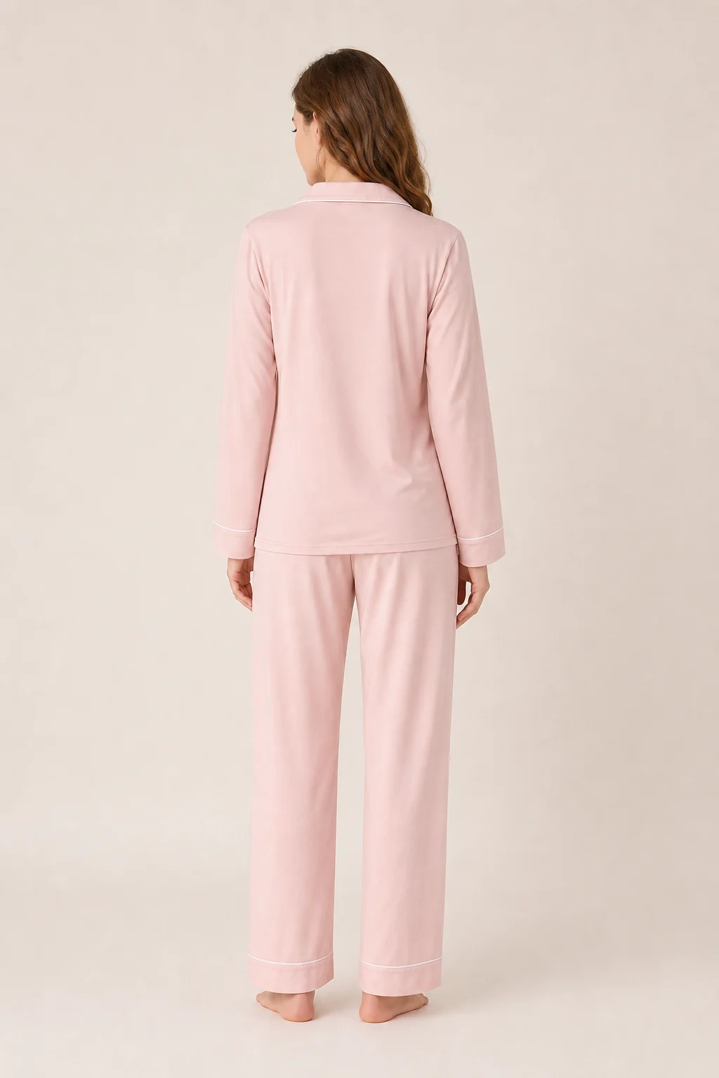 Women's Cotton Long Sleeve Button-Front Pajama Set view 2