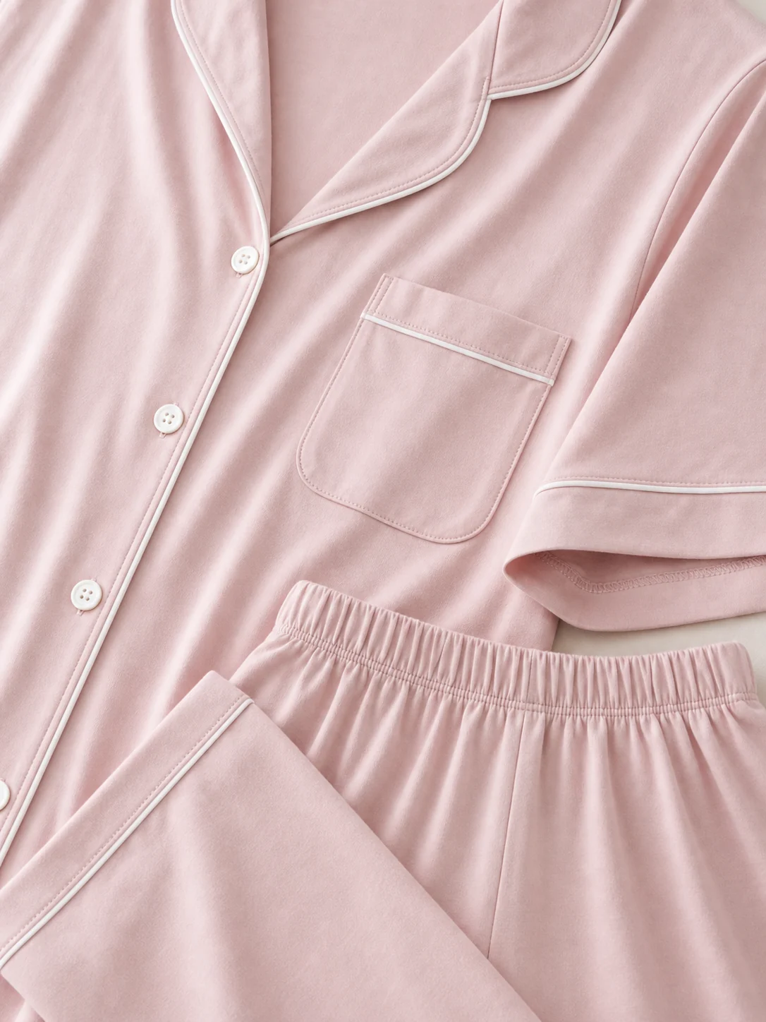 Women's Cotton Long Sleeve Button-Front Pajama Set view 5