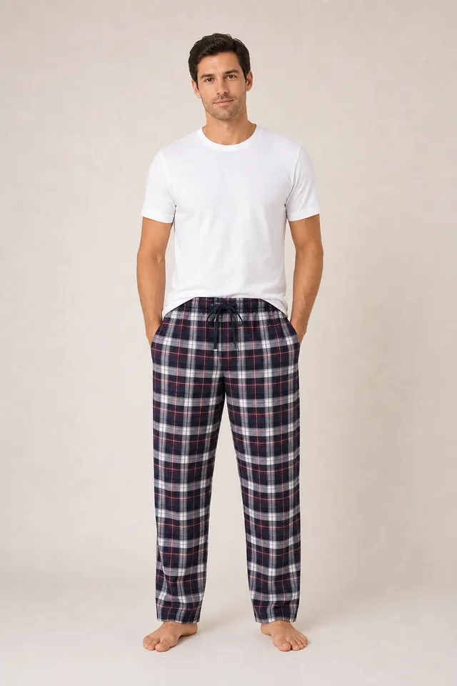 Men's Cotton Plaid Lounge Pants