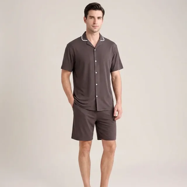 Men's Cotton Short Sleeve Pajama Set