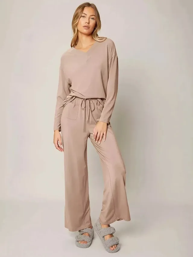 Women's Bamboo Viscose Knit Long Pajama Set