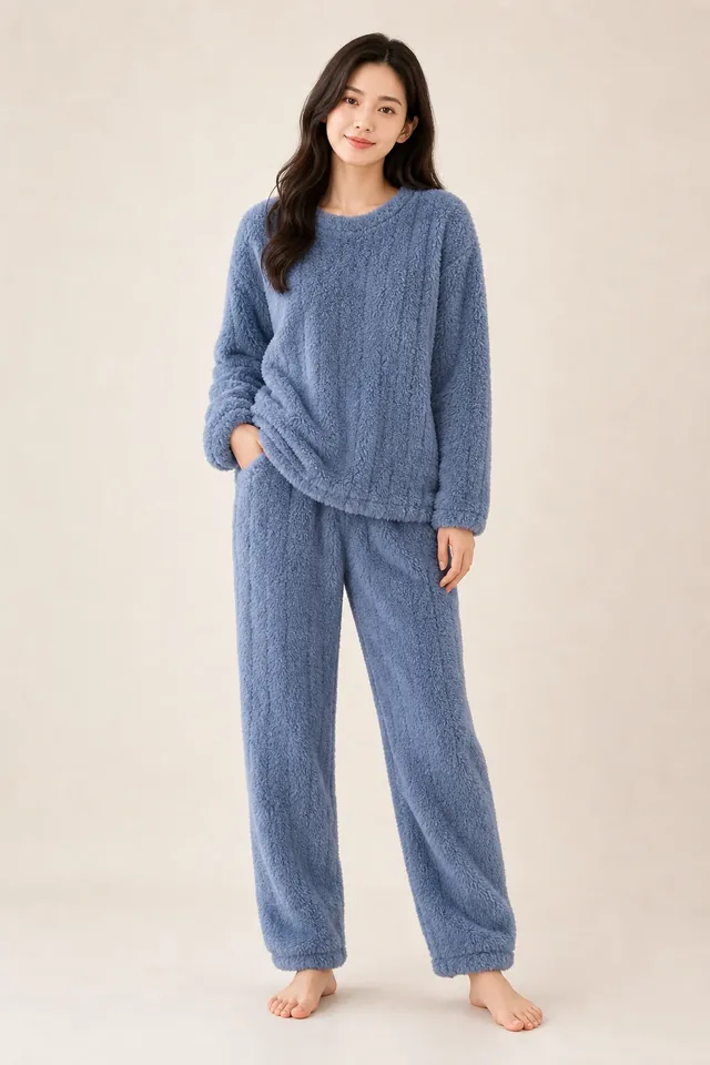 Women's Flannel Long Sleeve Loungewear Set